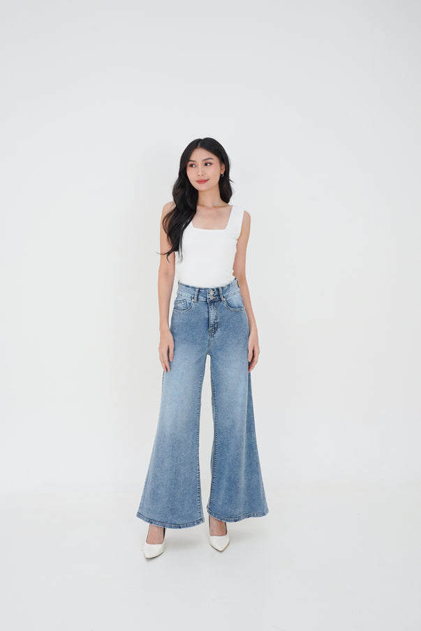Jeans Kulot Skena Snow Biru