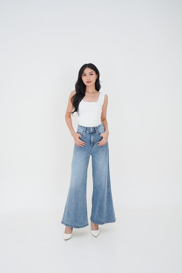 Jeans Kulot Skena Snow Biru