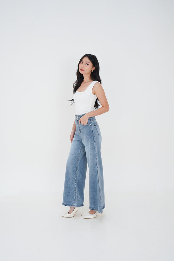 Jeans Kulot Skena Snow Biru