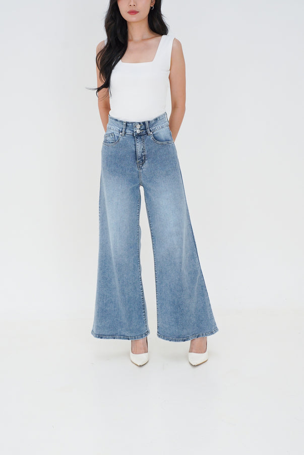 Jeans Kulot Skena Snow Biru