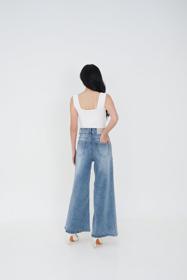 Jeans Kulot Skena Snow Biru