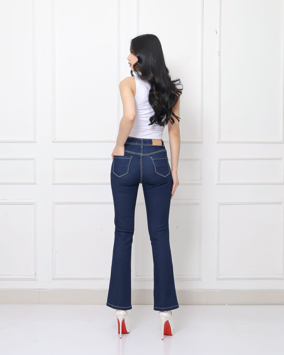 Jeans Cutbray Highwaist Crop Garment