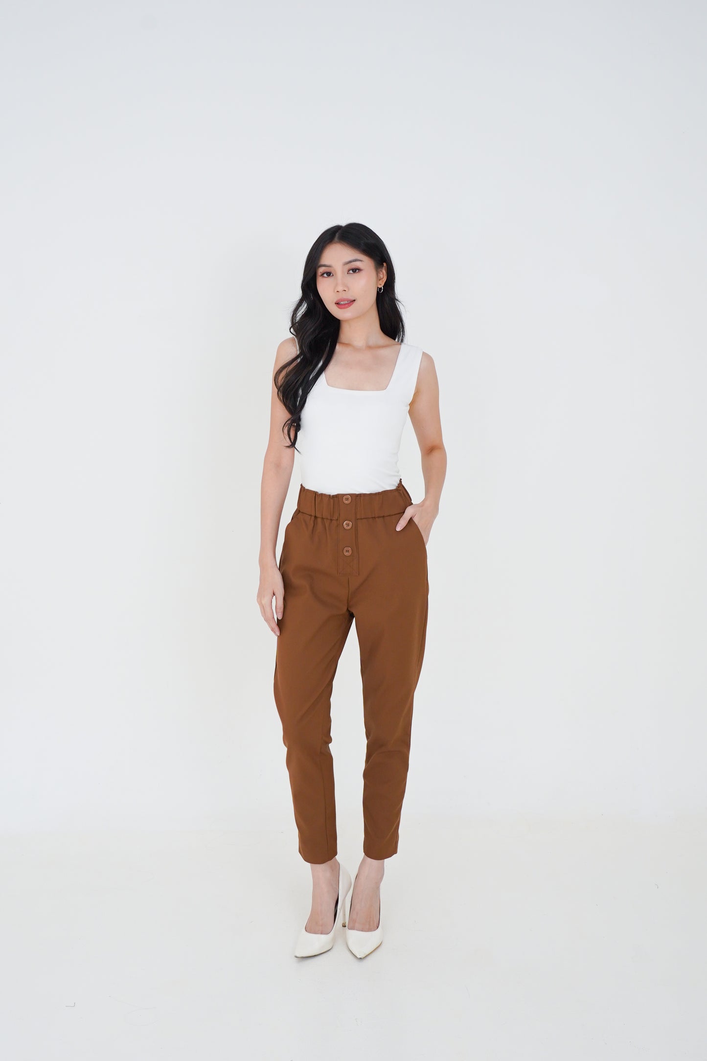 Katun Highwaist Pinggang Karet Kancing 3