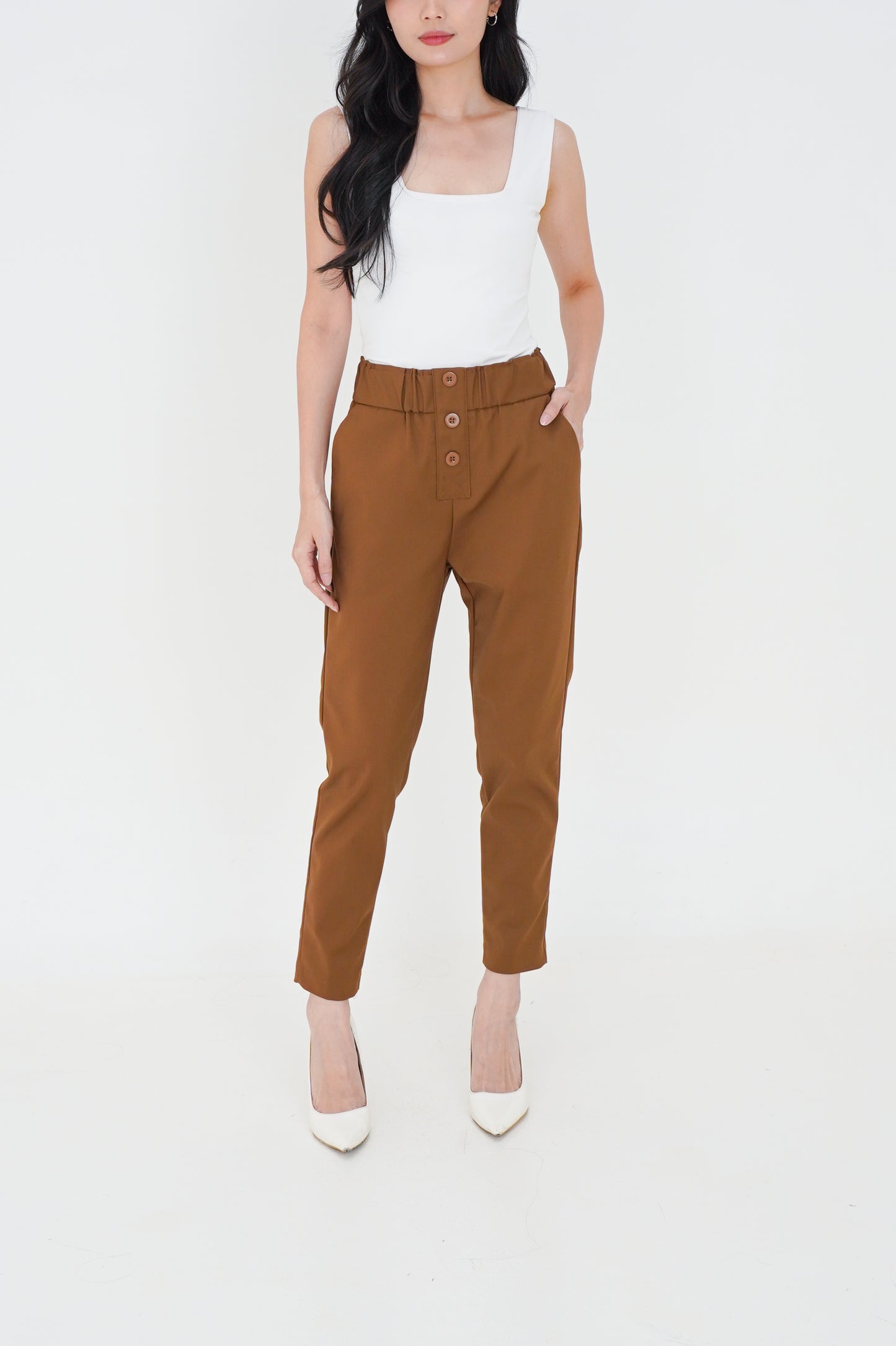 Katun Highwaist Pinggang Karet Kancing 3
