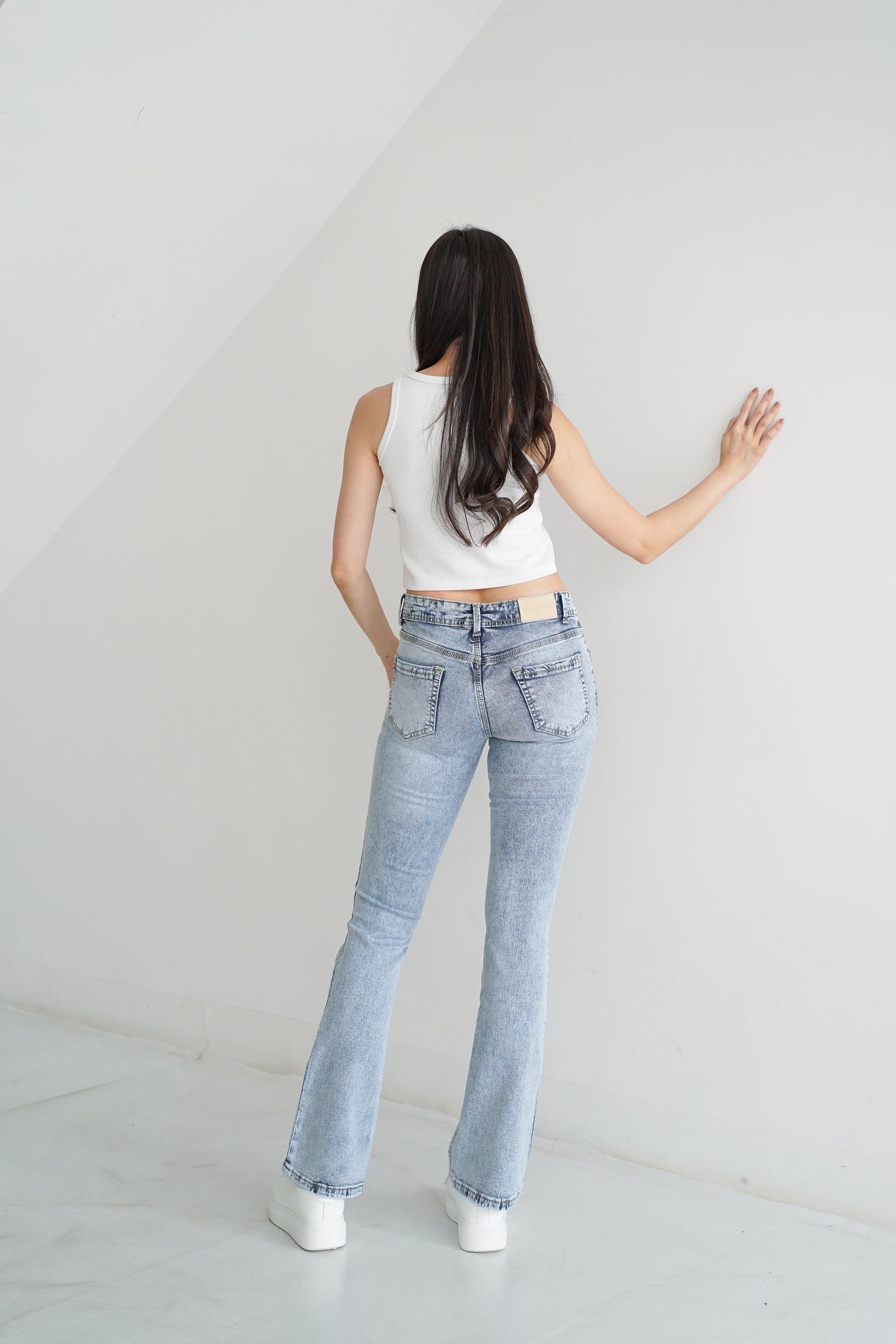 Jeans Cutbray Jeans Low Rise Snow Biru