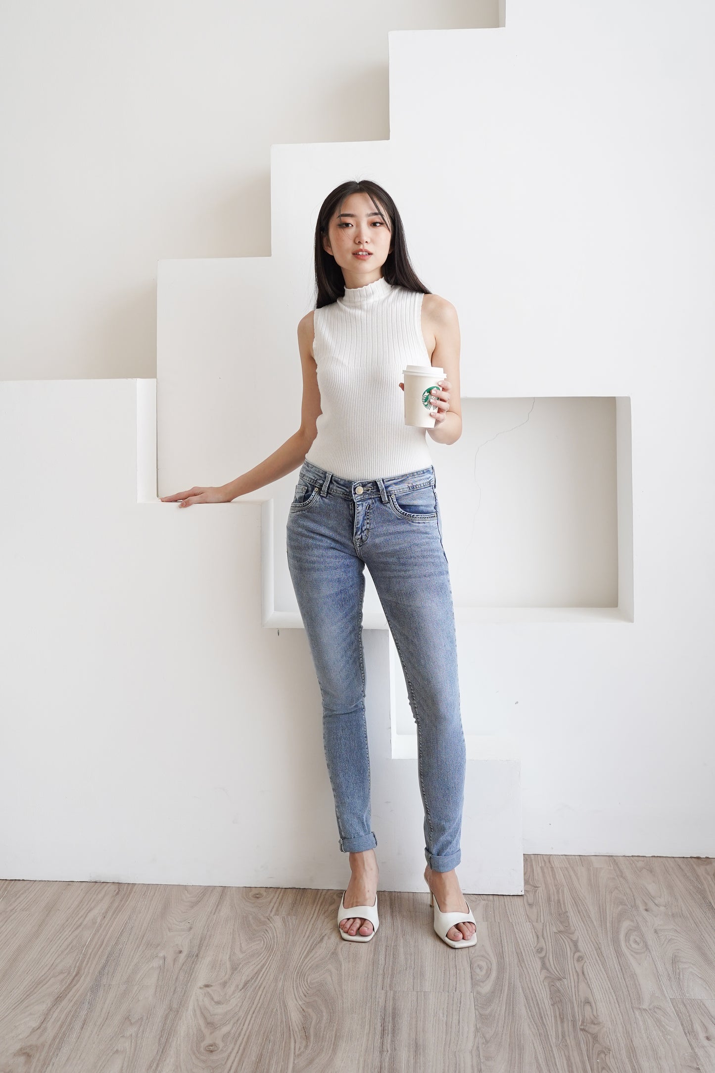 Jeans Skinny Low Rise Snow Blue