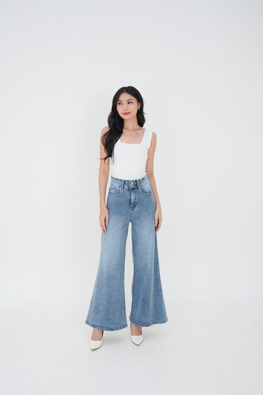 Jeans Kulot Skena Snow Biru