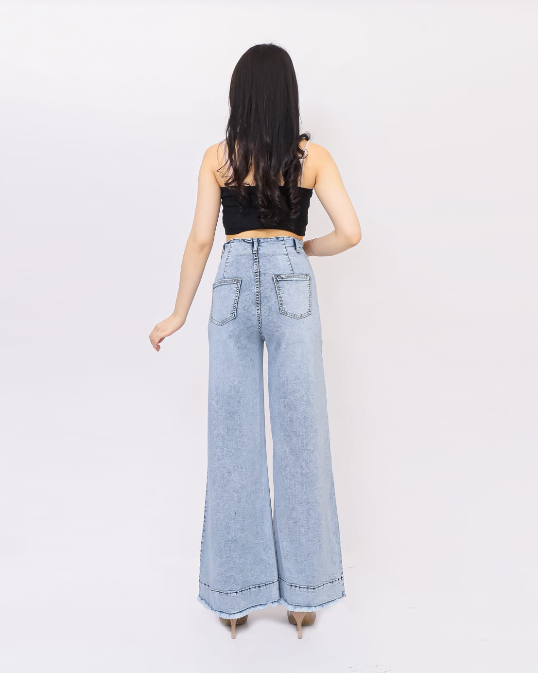 Jeans Kulot Skena Rawis Stretch Snow Biru