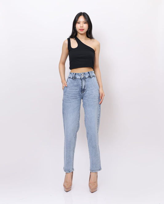 Jeans Baggy Pants Stretch Snow Biru