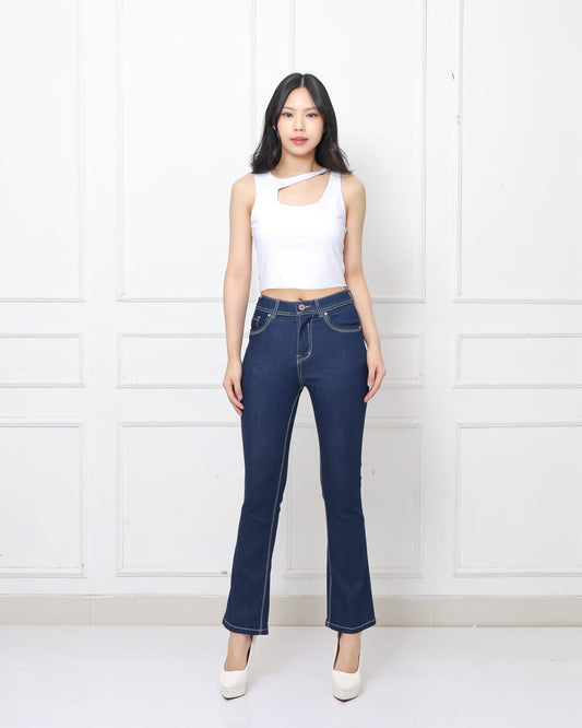 Jeans Cutbray Highwaist Crop Garment