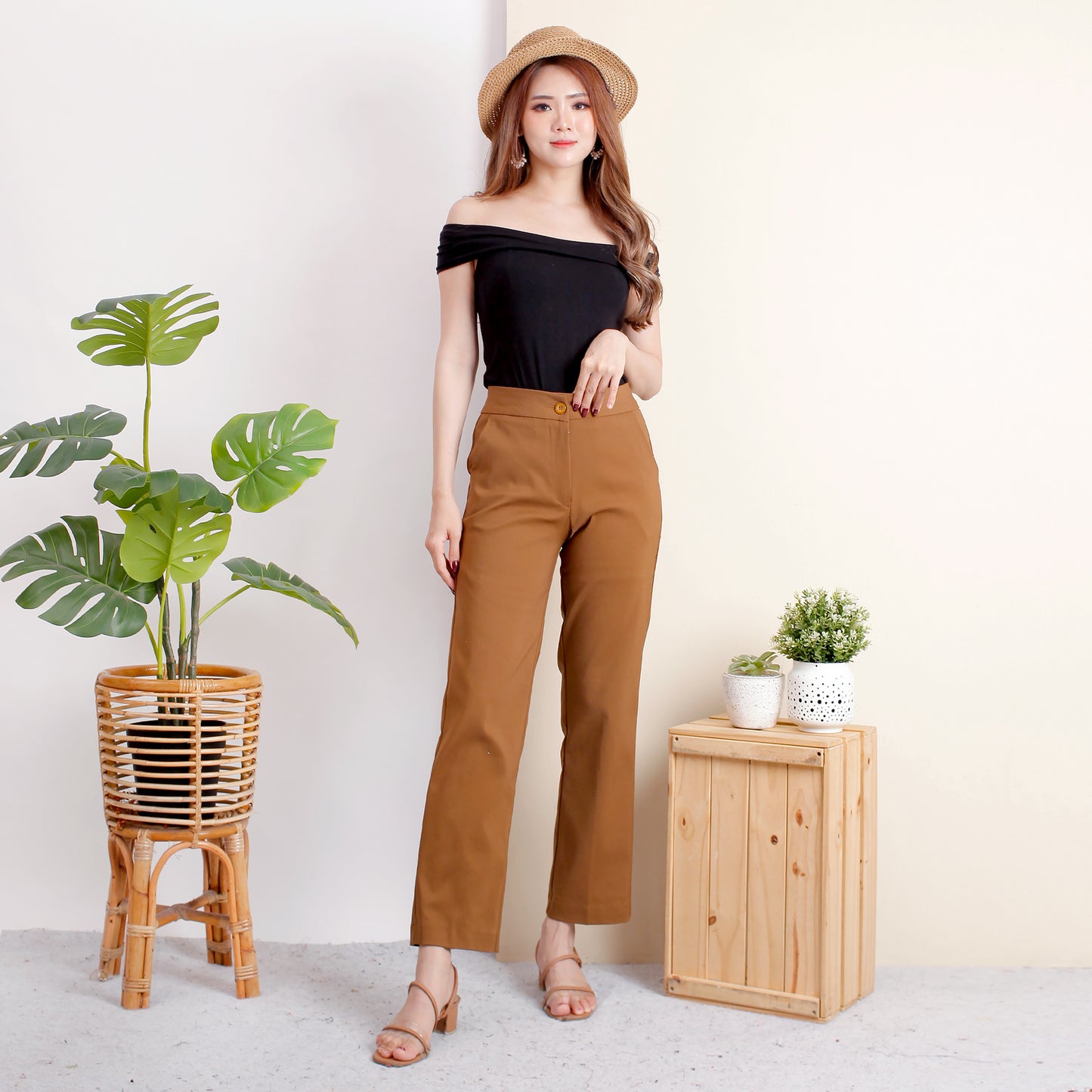 Katun High Waist Kulot Stretch Premium