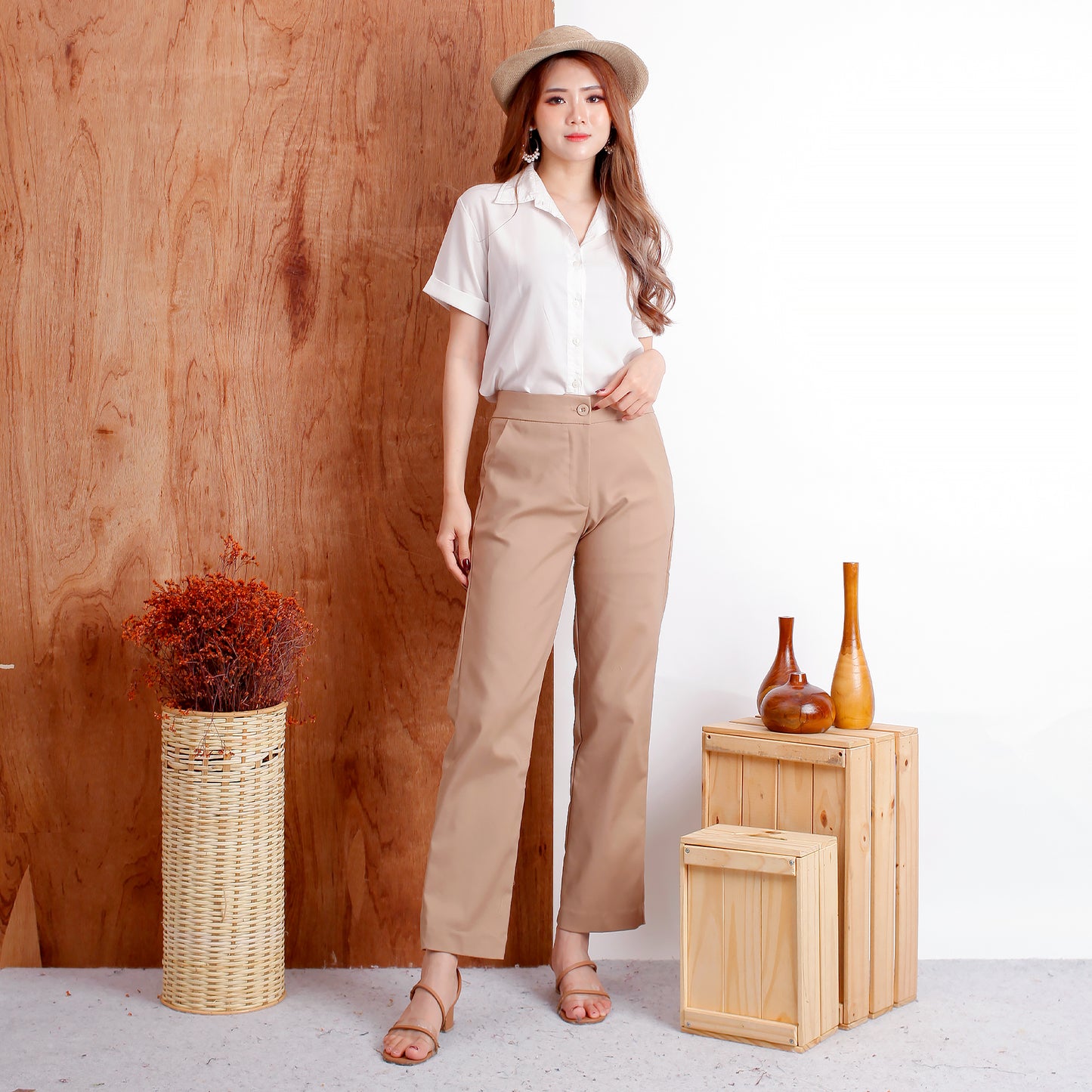 Katun High Waist Kulot Stretch Premium
