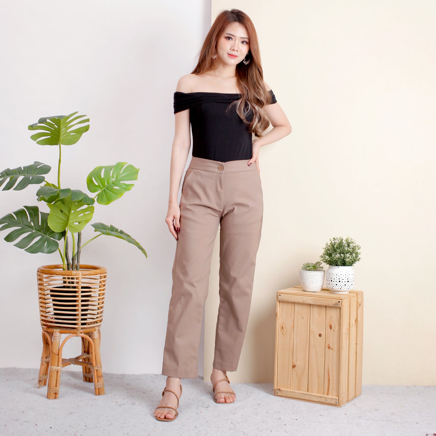 Katun High Waist Kulot Stretch Premium