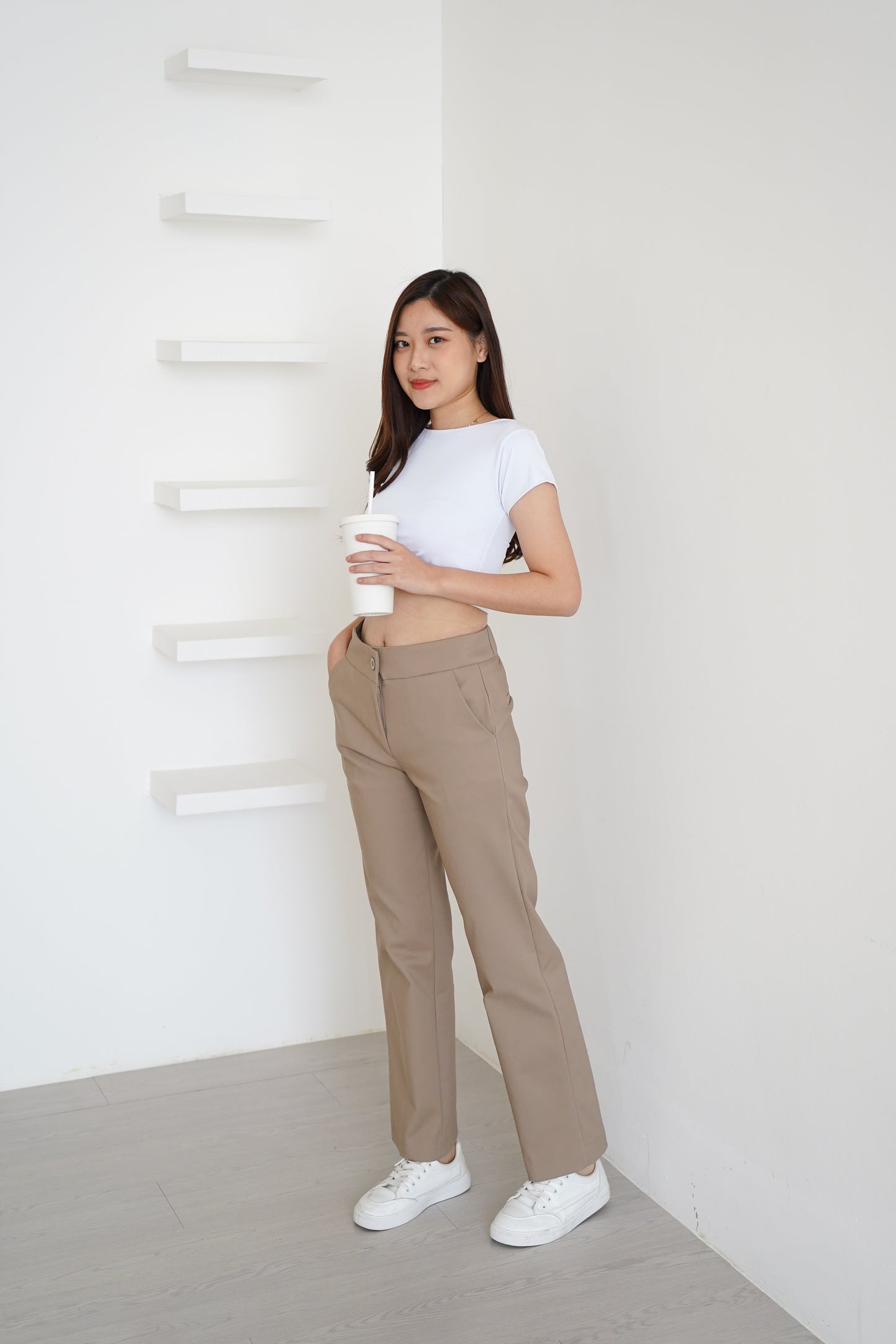 Katun High Waist Kulot Stretch Premium