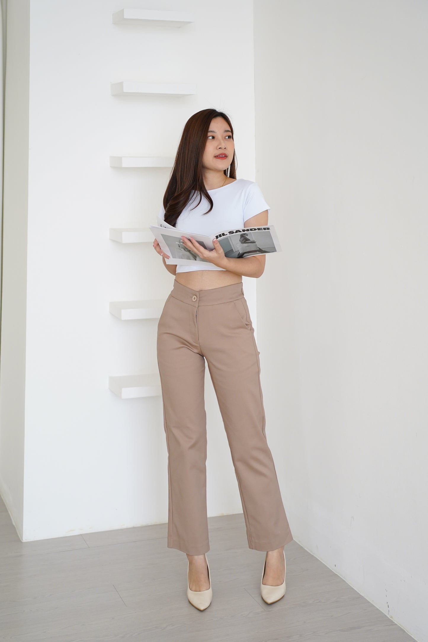 Katun High Waist Kulot Stretch Premium