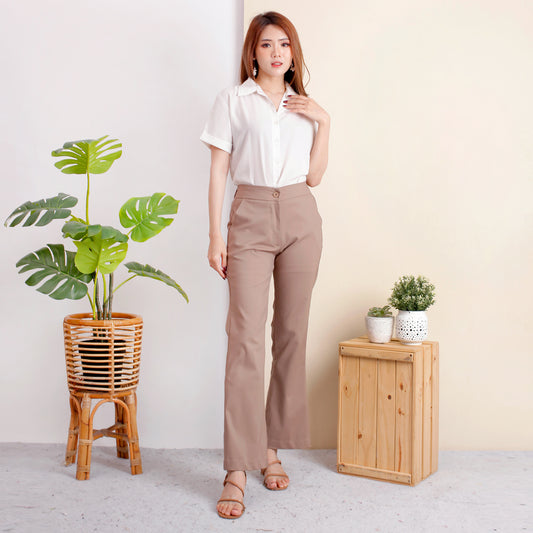 Katun HIghwaist Cutbray Stretch Premium Mocca 2