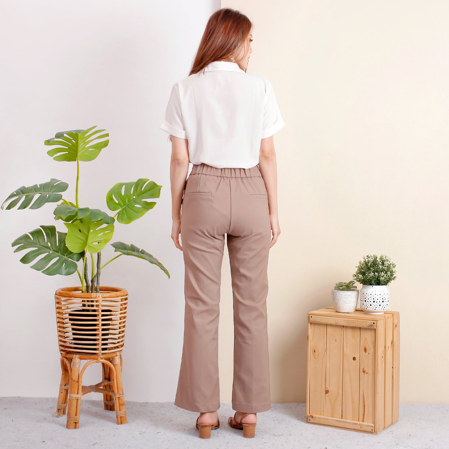 Katun HIghwaist Cutbray Stretch Premium Mocca 2