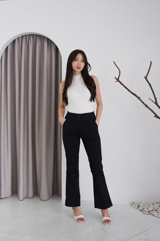 Katun HIghwaist Cutbray Stretch Premium Hitam