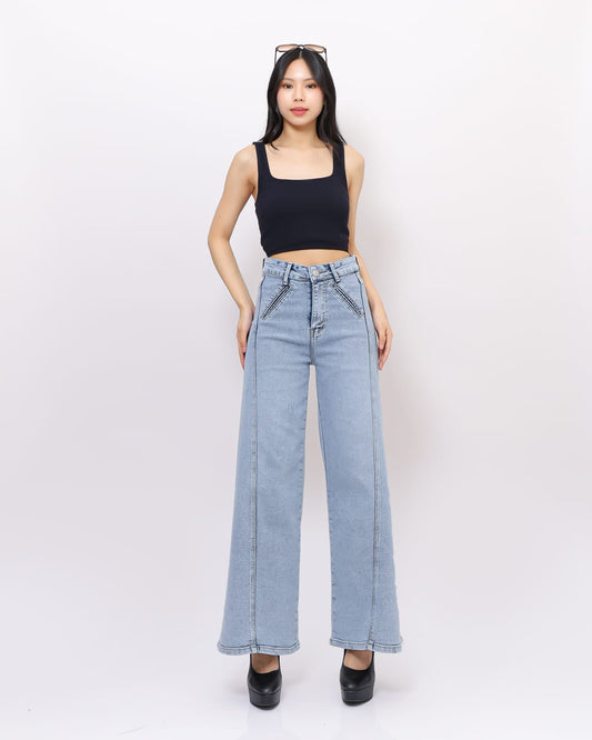 Jeans Kulot Skena Variasi Depan Stretch