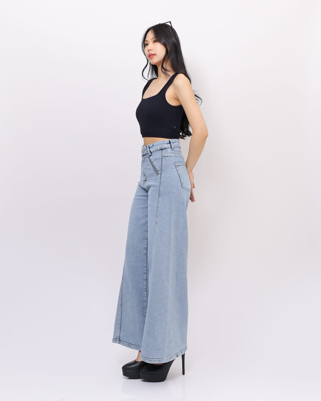 Jeans Kulot Skena Variasi Depan Stretch