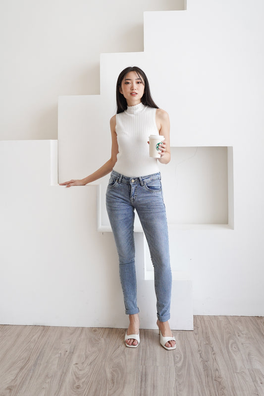 Jeans Skinny Low Rise Snow Blue